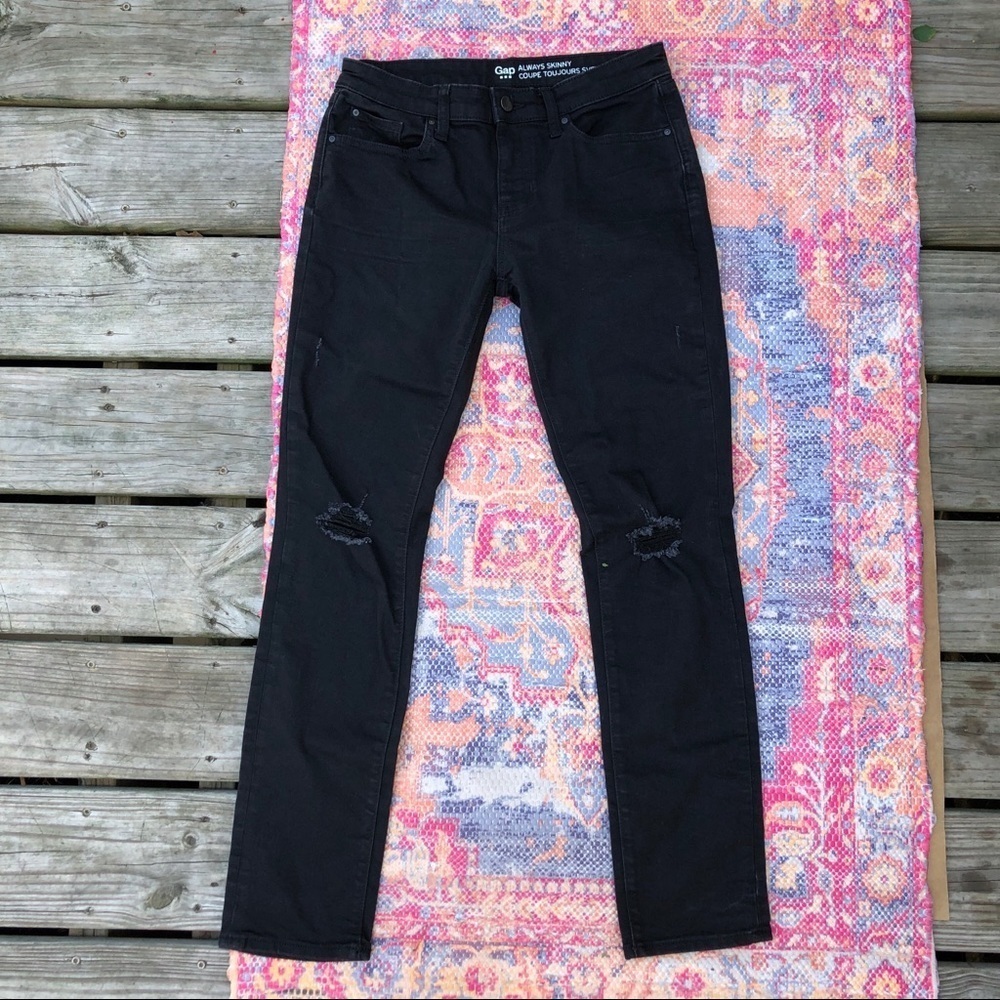 GAP black denim always skinny jeans